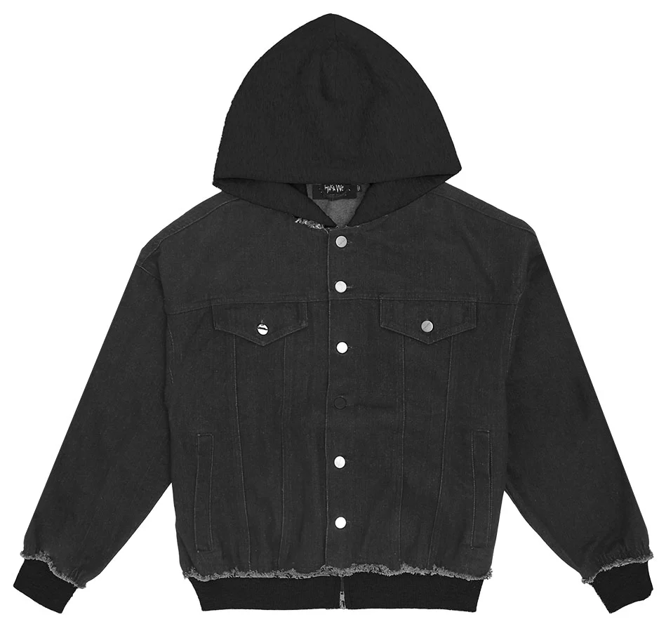 Destroyed Hooded Denim Jacket - Image 16