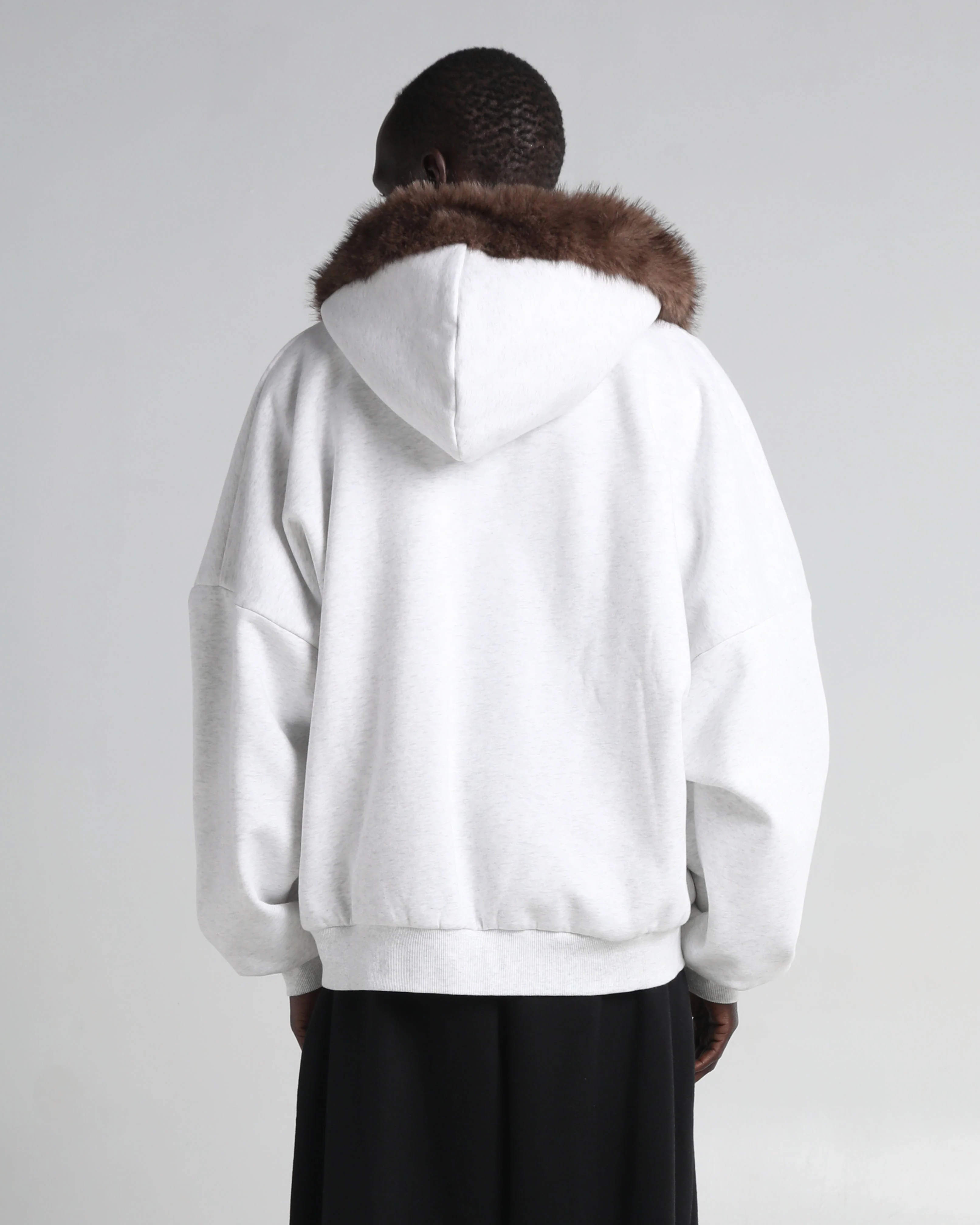Fur Hooded Fleece Zip-Up - Image 7