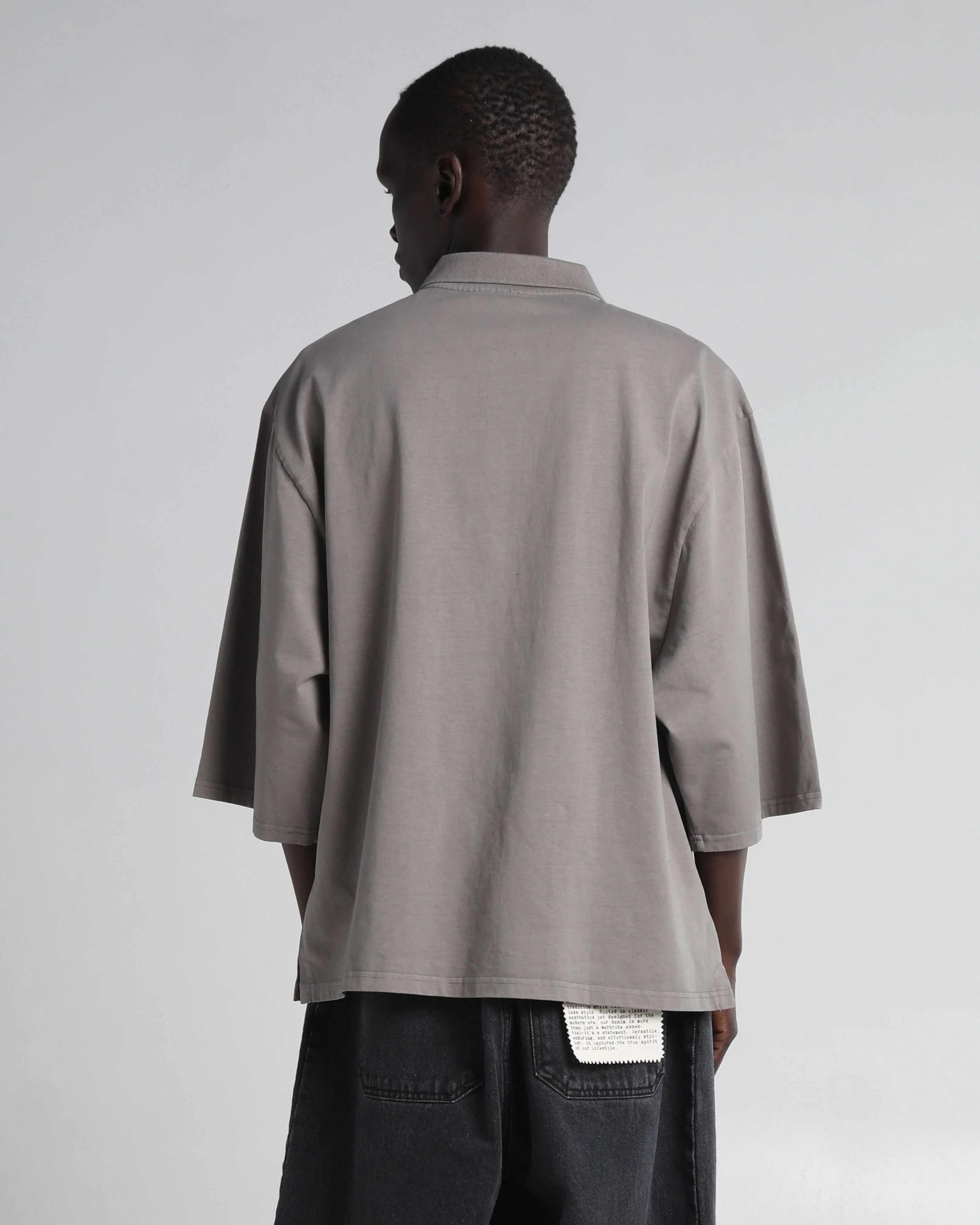 Garment Dye Drop Shoulder Polo Shirt - Image 11
