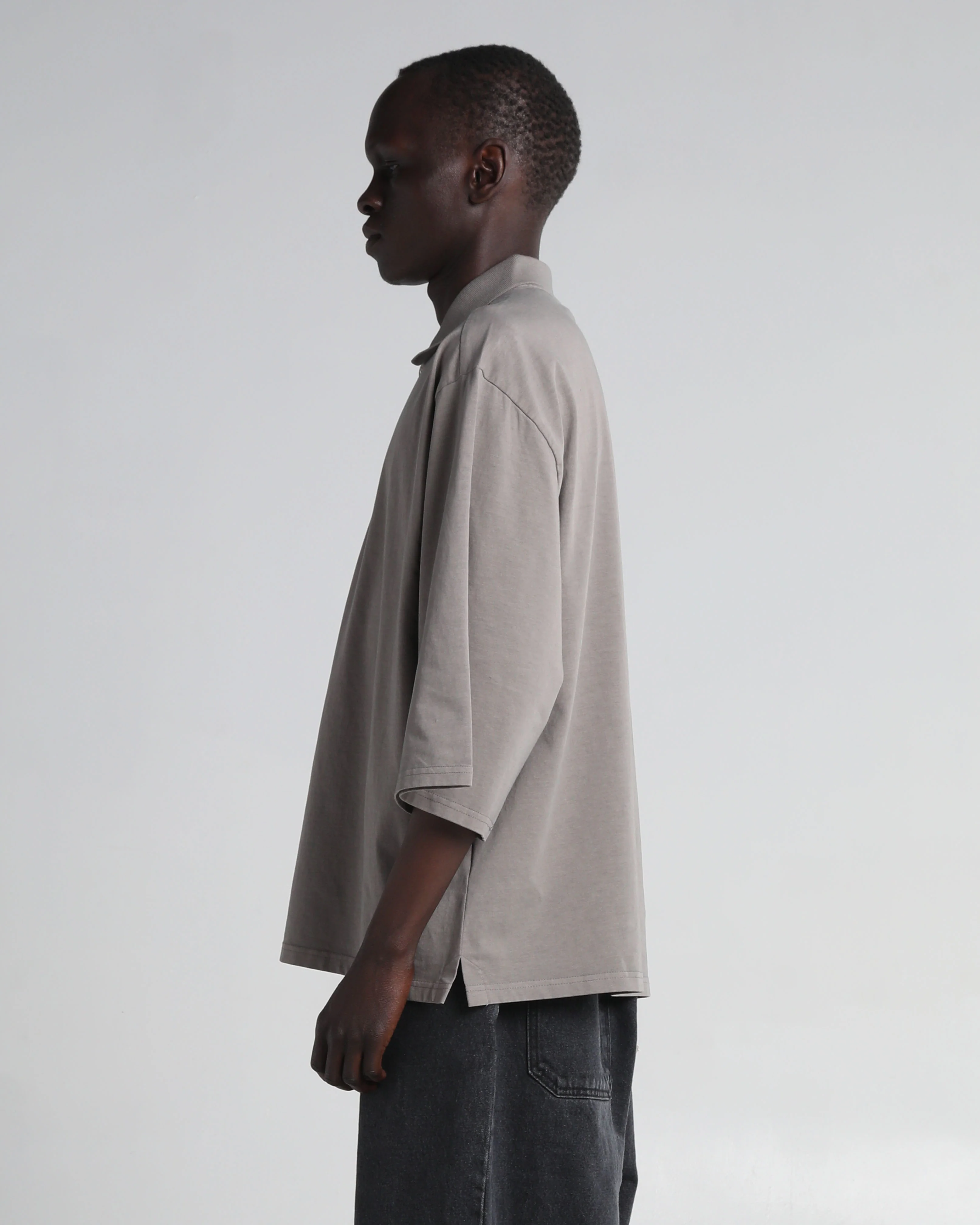 Garment Dye Drop Shoulder Polo Shirt - Image 12