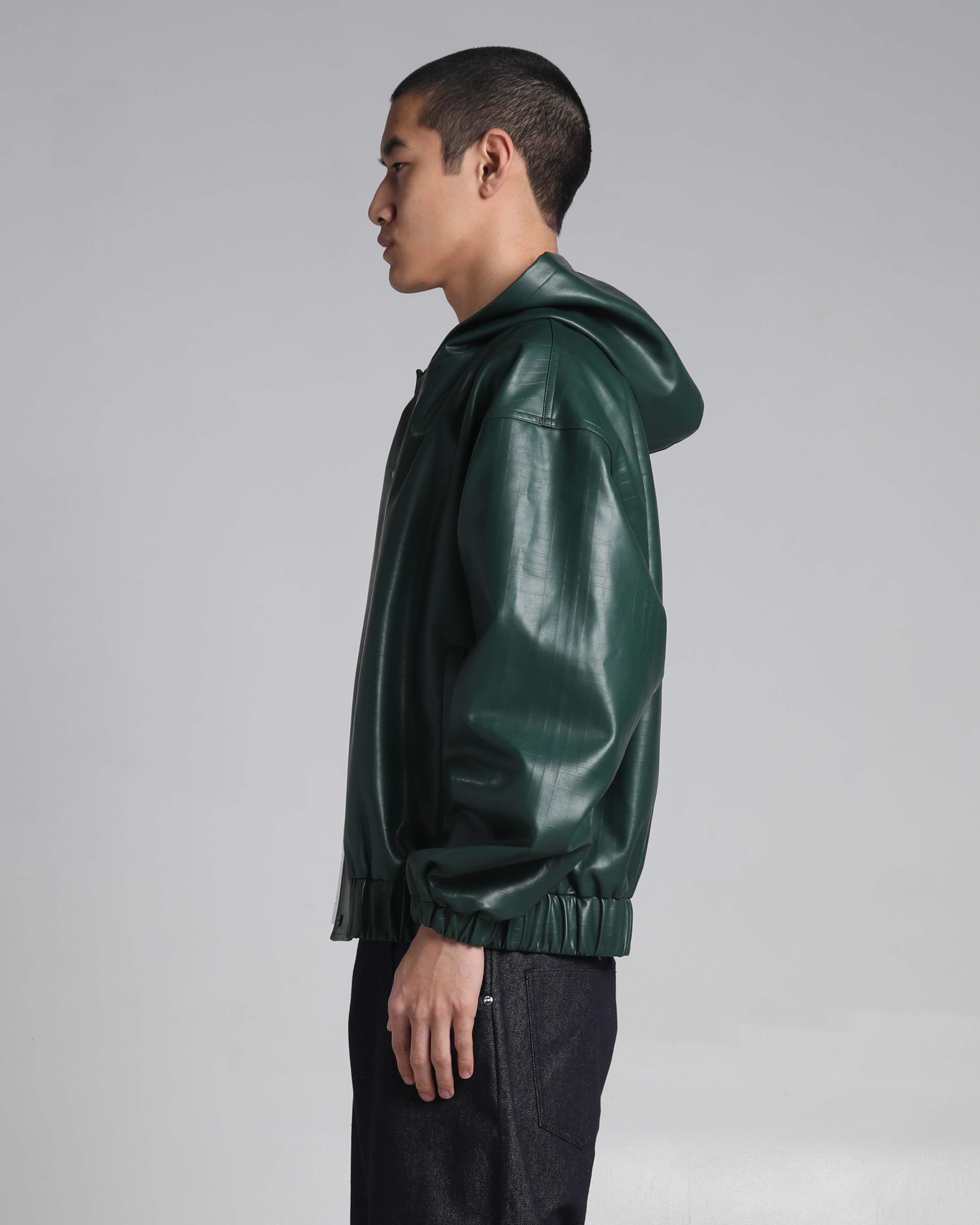 PU Leather Plaid Jacket - Image 12