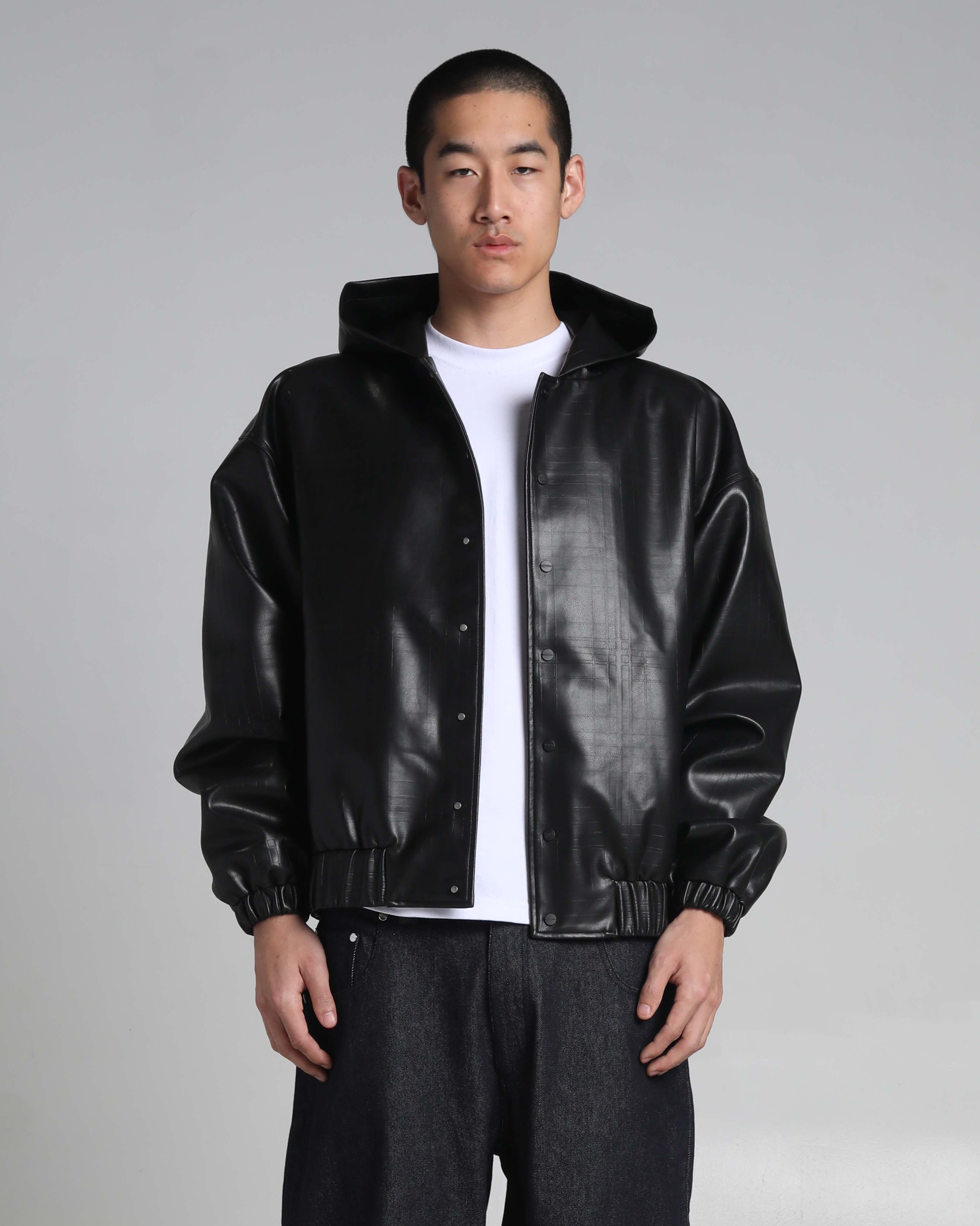 PU Leather Plaid Jacket - Image 2
