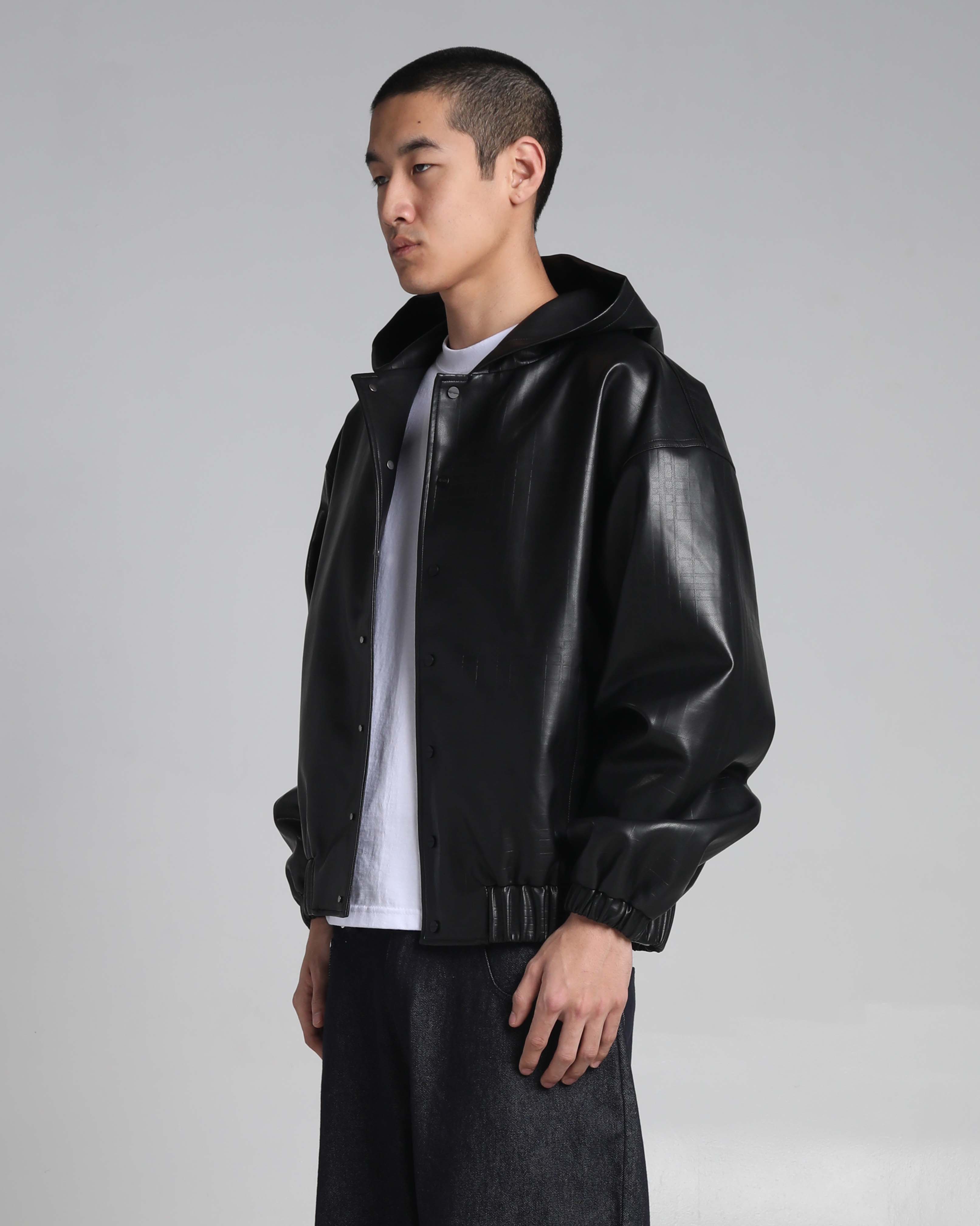 PU Leather Plaid Jacket - Image 5