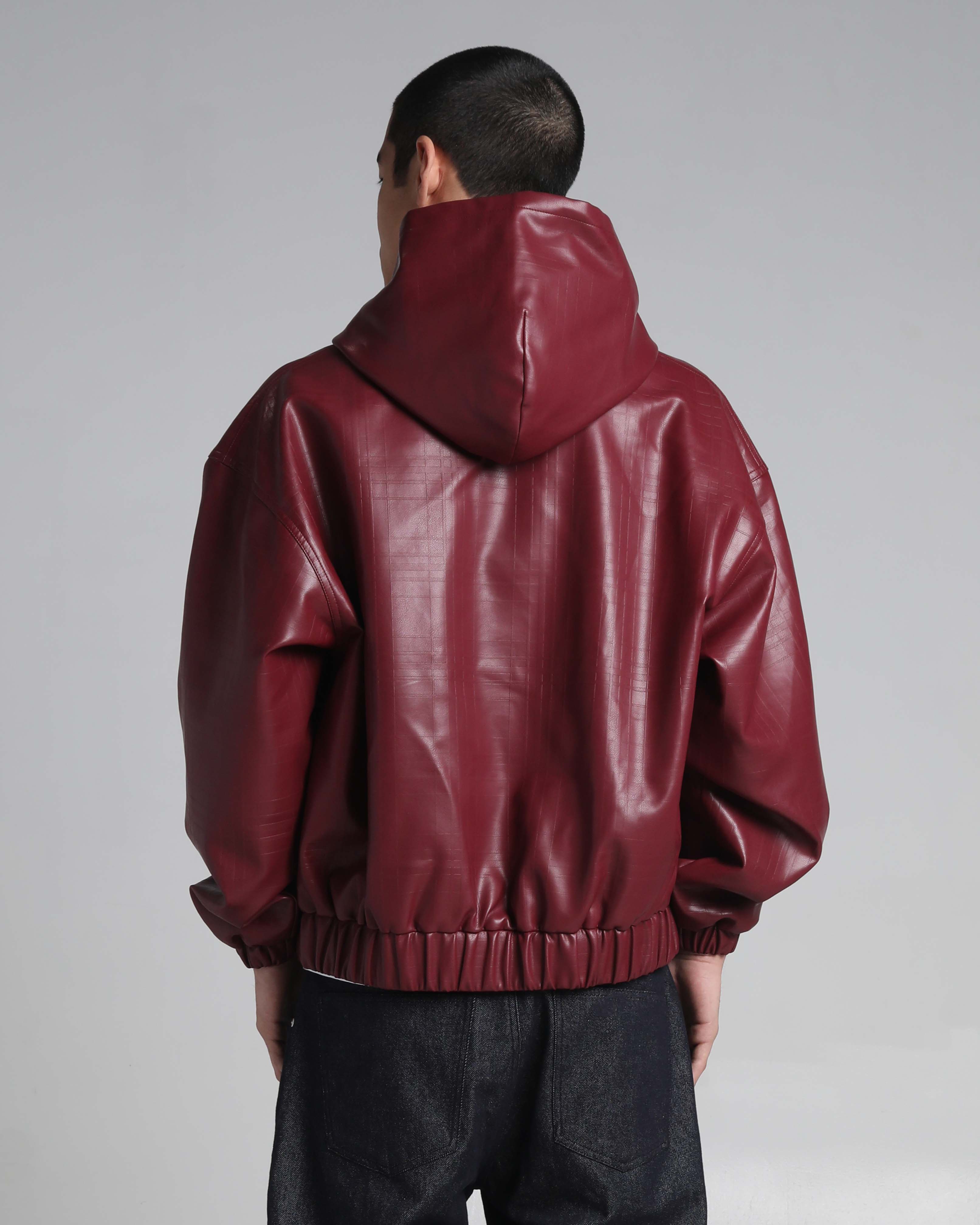 PU Leather Plaid Jacket - Image 7