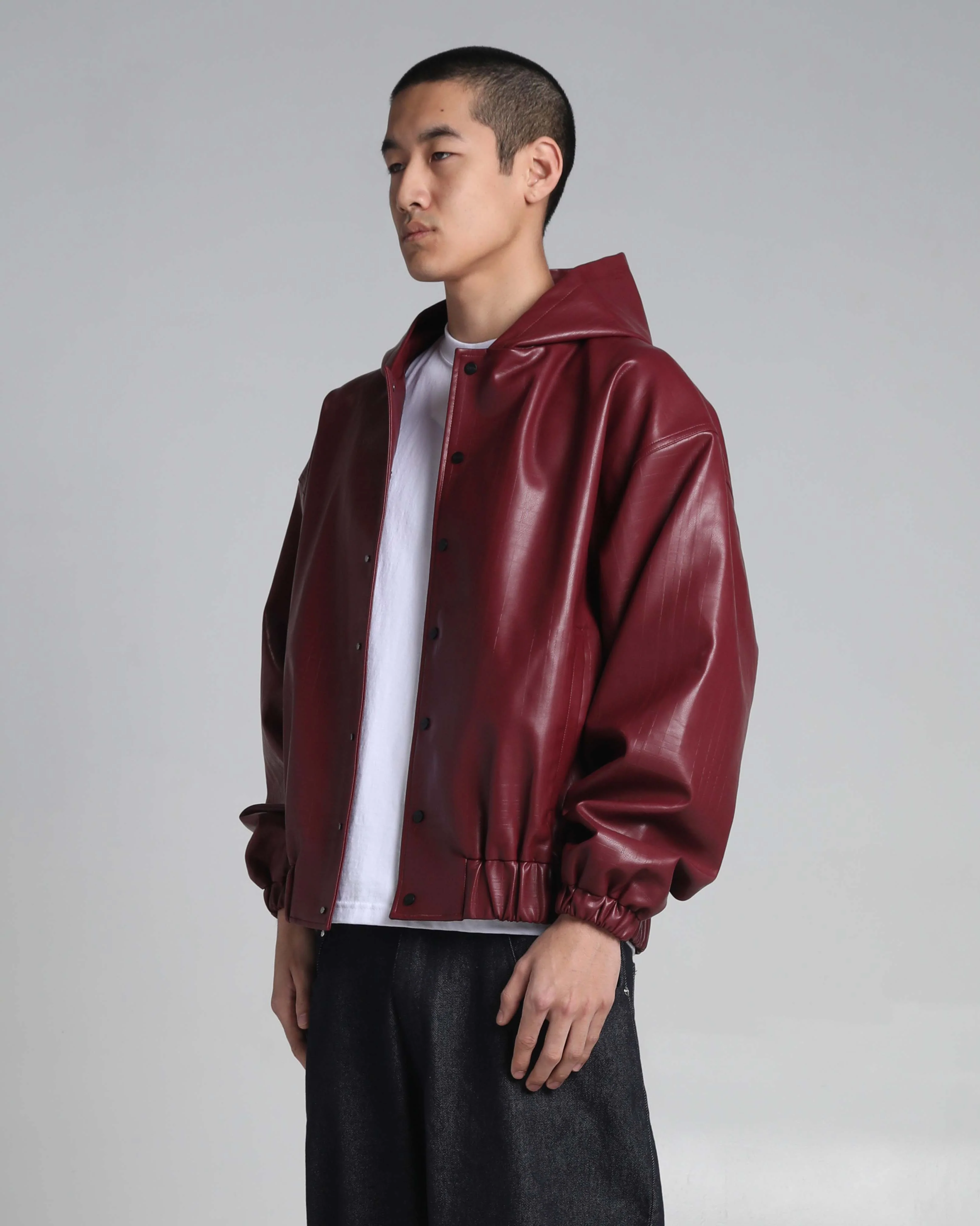 PU Leather Plaid Jacket - Image 9