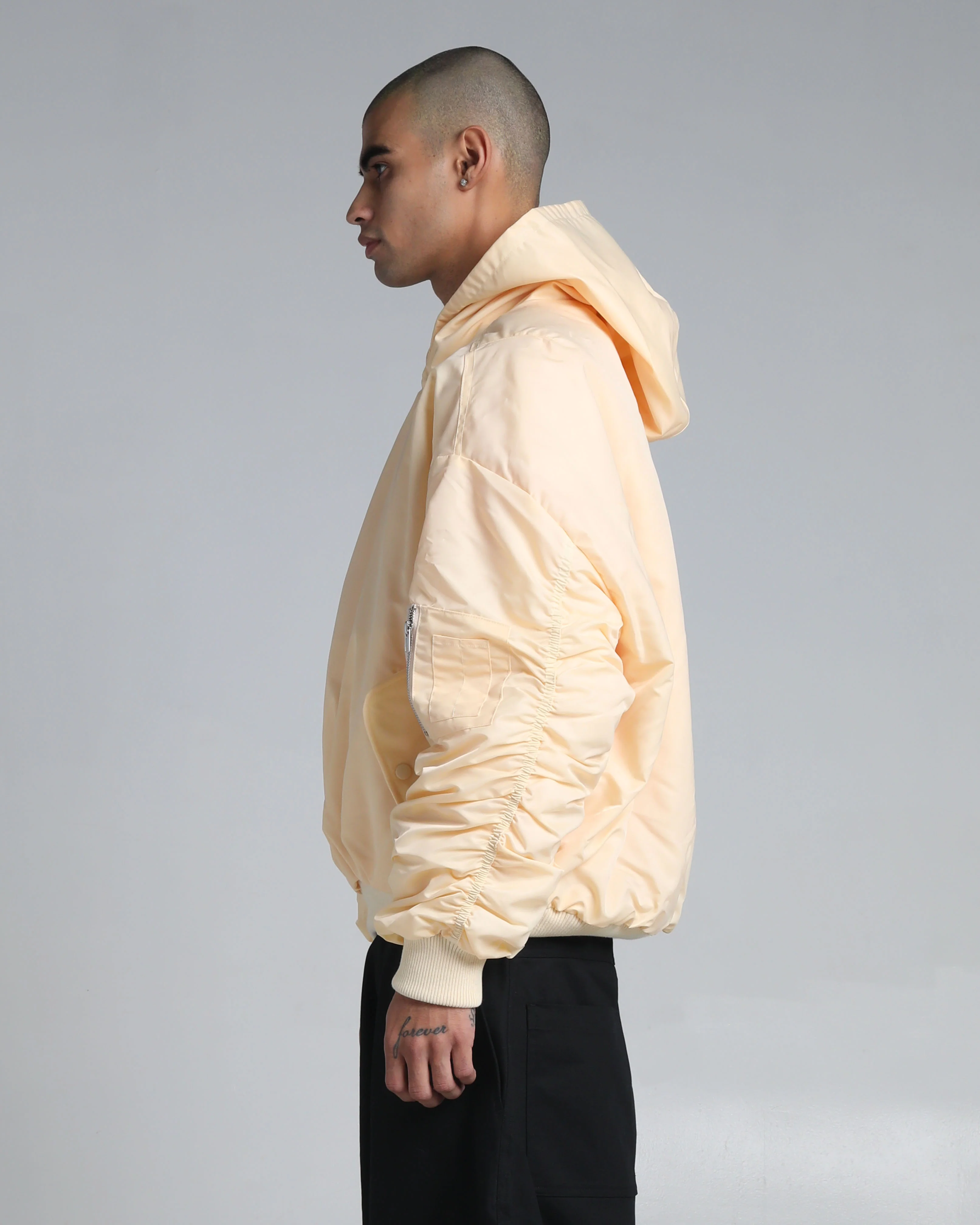 Nylon No-Zip Pullover Bomber - Image 10