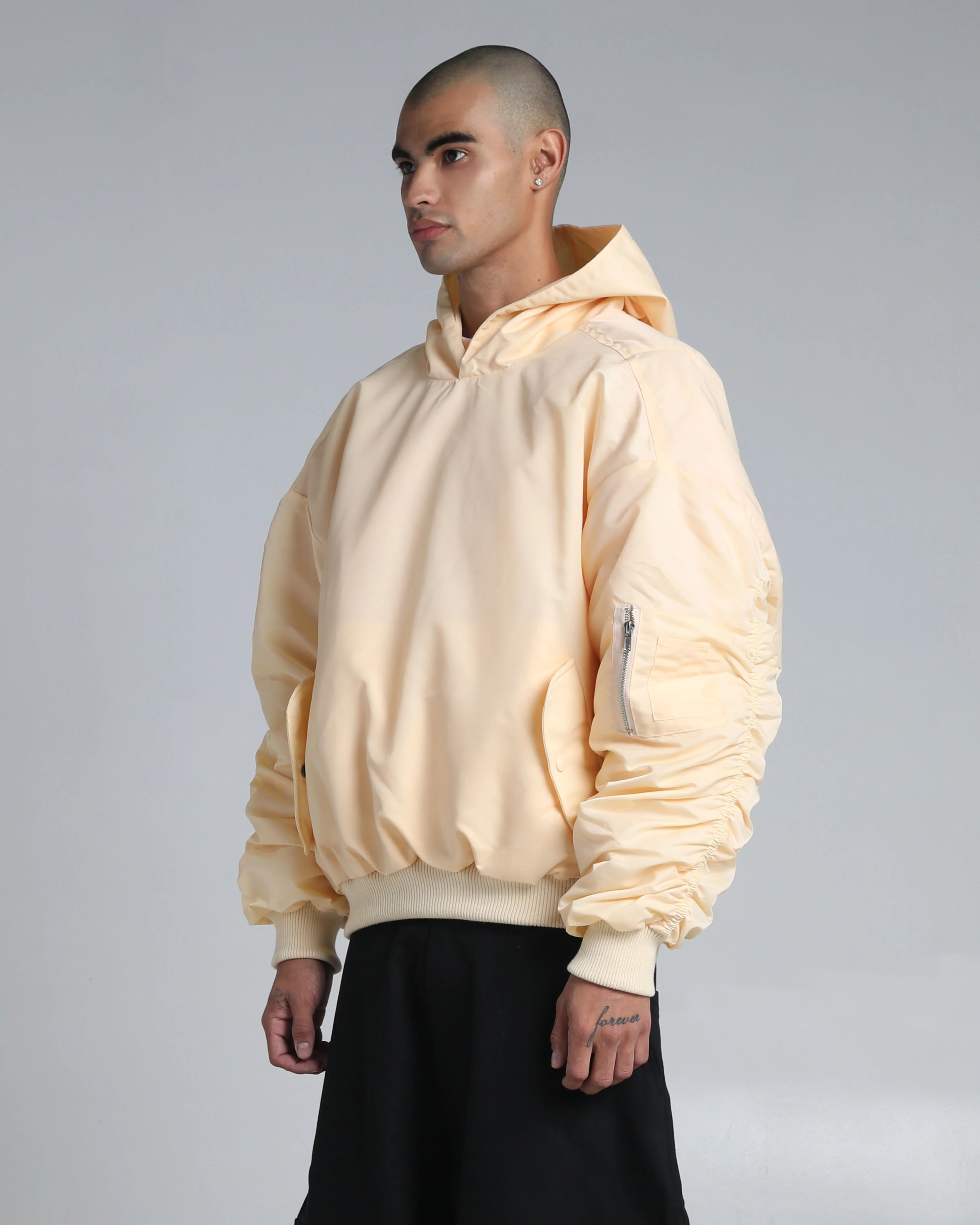 Nylon No-Zip Pullover Bomber - Image 11