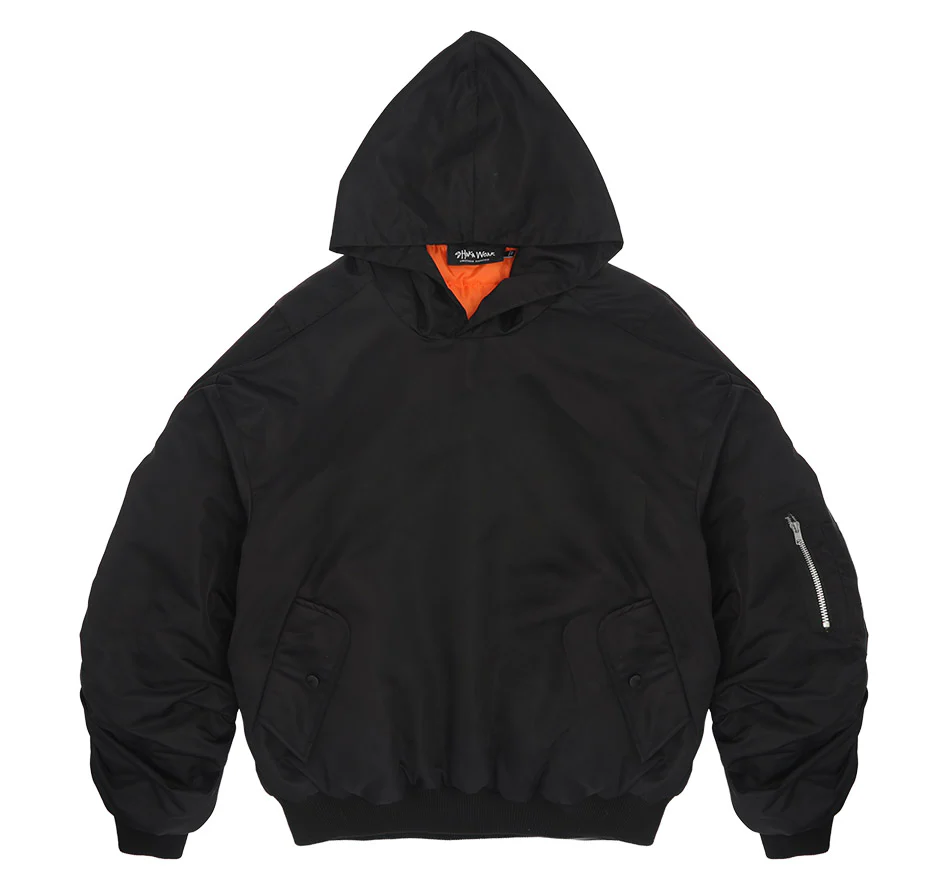 Nylon No-Zip Pullover Bomber - Image 12