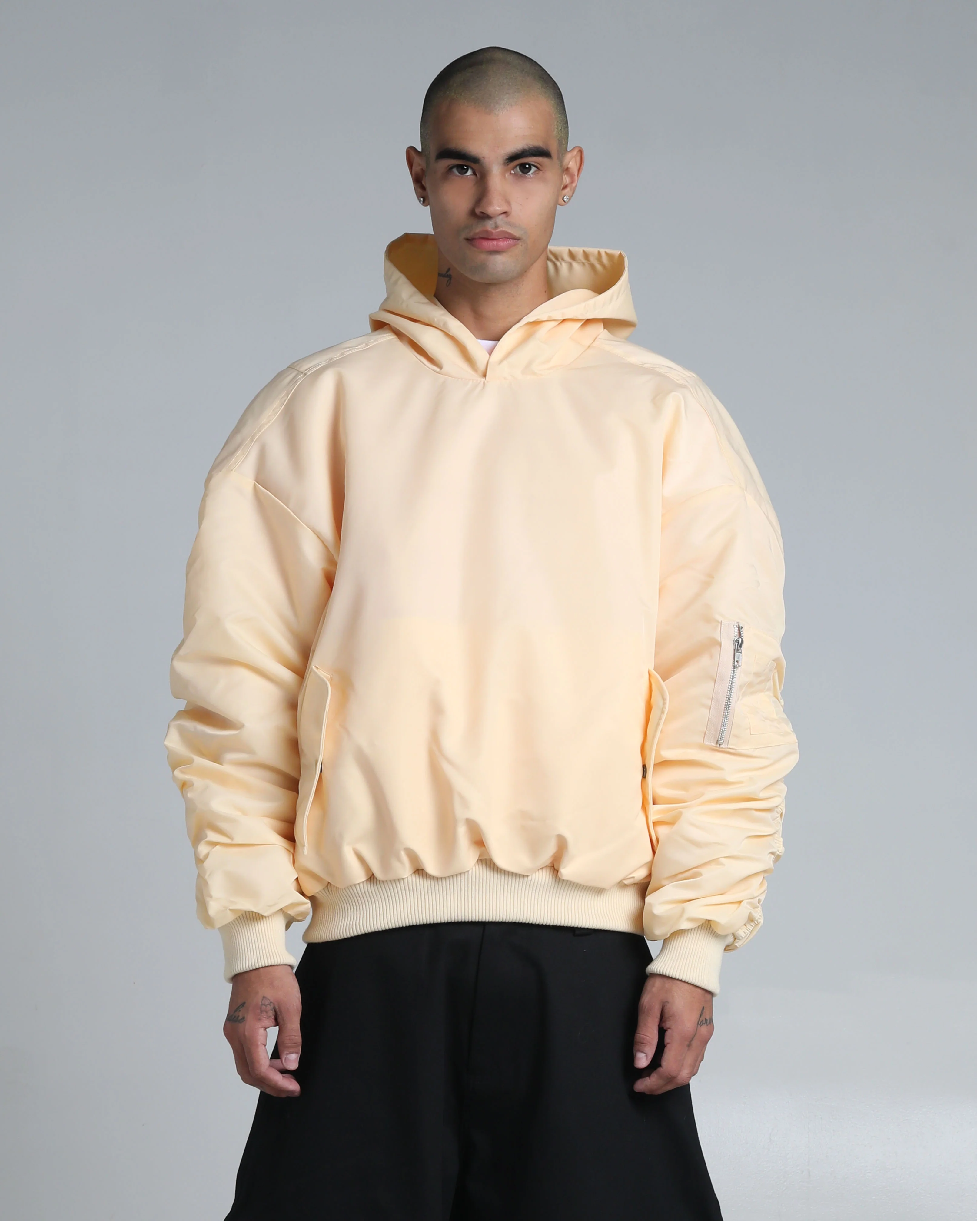 Nylon No-Zip Pullover Bomber - Image 8