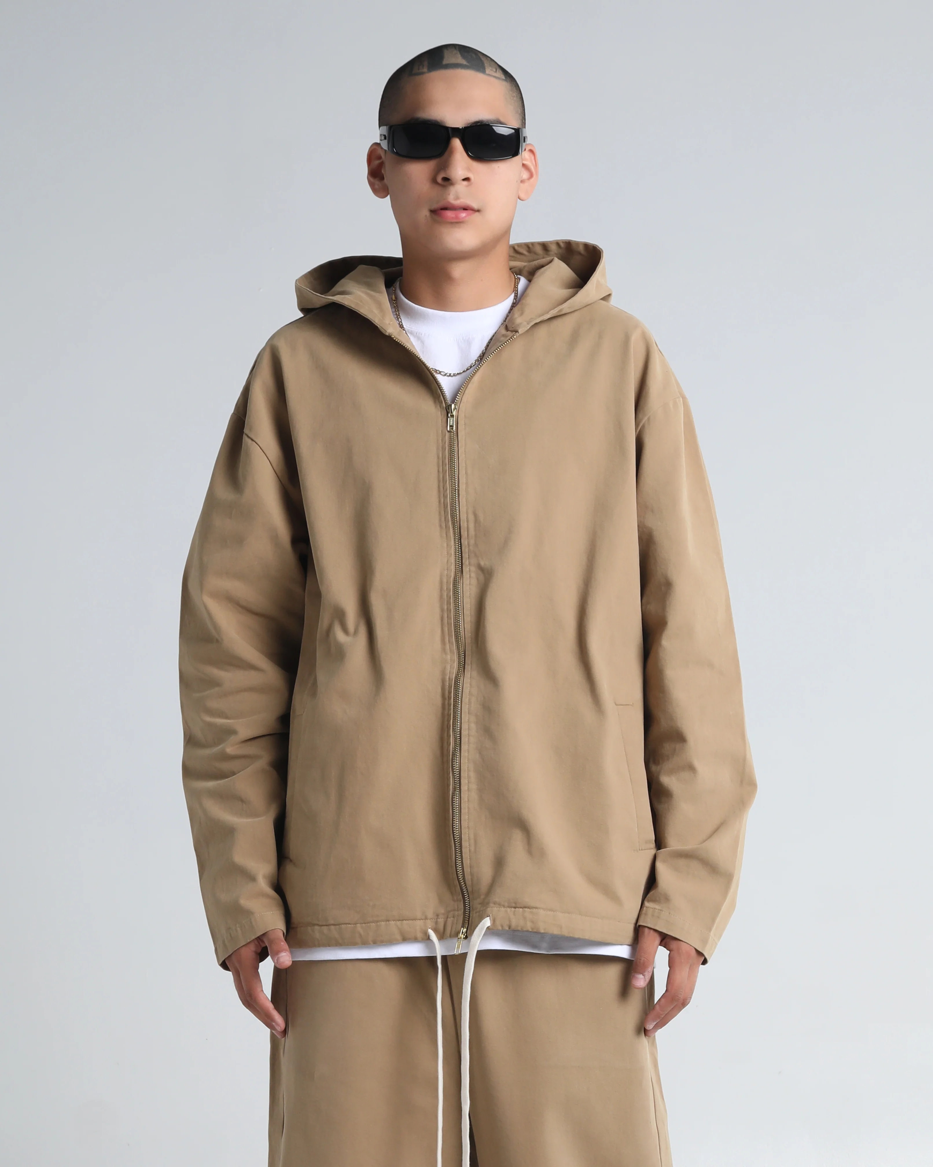 Baggy Twill Hooded Zip Up - Image 10
