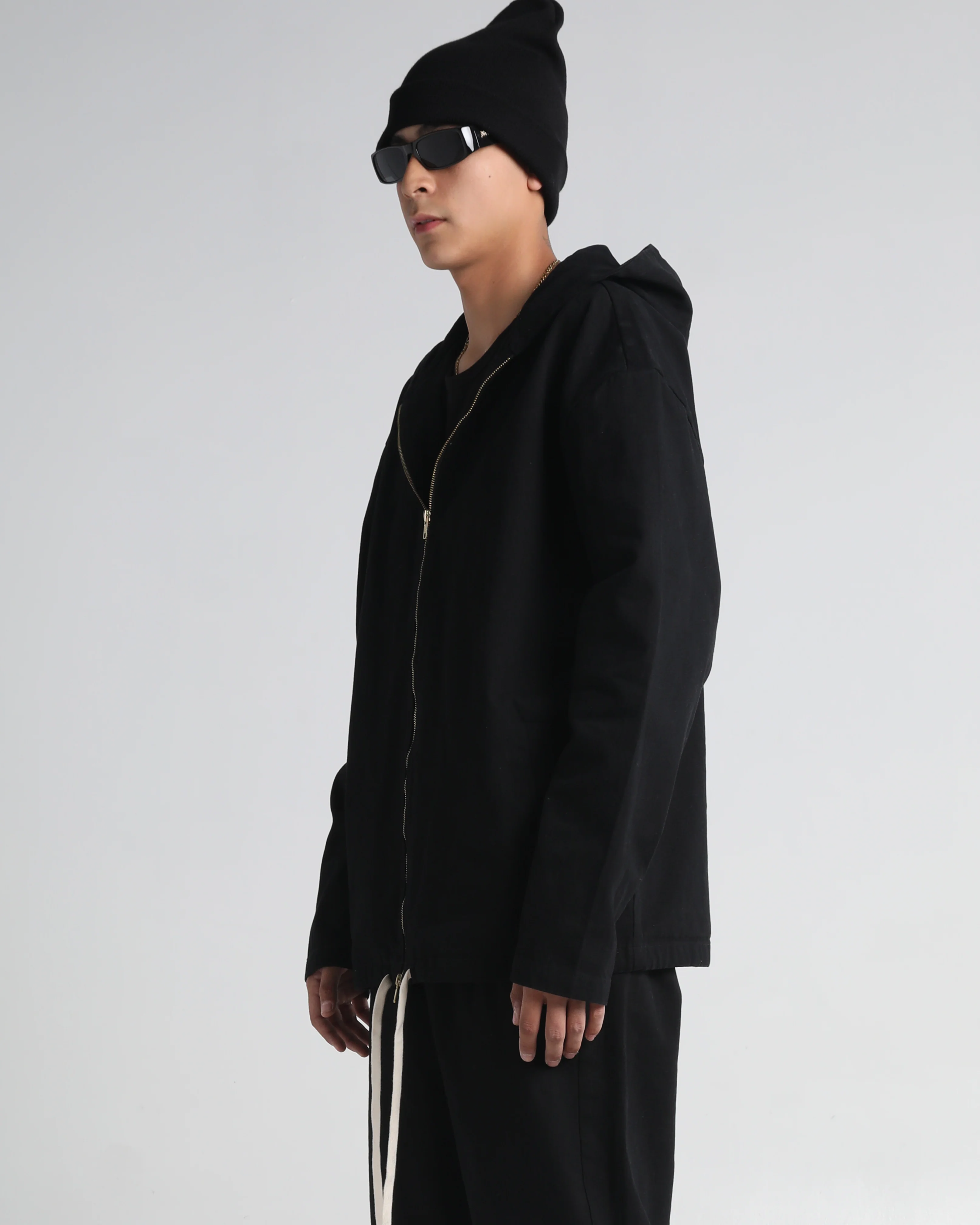 Baggy Twill Hooded Zip Up - Image 5